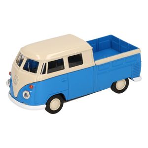 Speelgoed Volkswagen T1 pick up busje blauw Welly autootje 1:36   -