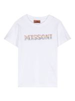 Missoni Kids t-shirt en coton à ornements en cristal - Blanc