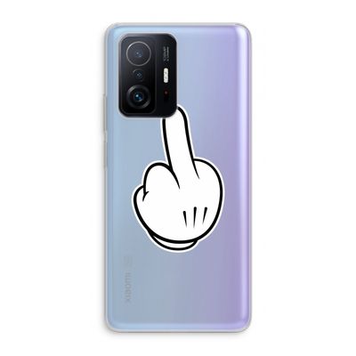 Middle finger black: Xiaomi 11T Transparant Hoesje