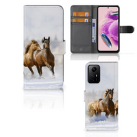 Xiaomi Redmi Note 12S Telefoonhoesje met Pasjes Paarden - thumbnail