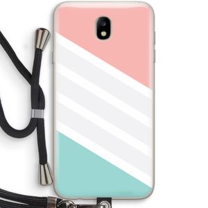 Strepen pastel: Samsung Galaxy J7 (2017) Transparant Hoesje met koord