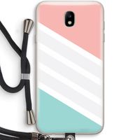 Strepen pastel: Samsung Galaxy J7 (2017) Transparant Hoesje met koord