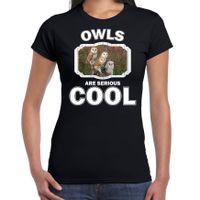 T-shirt owls are serious cool zwart dames - uilen/ kerkuil shirt 2XL  -