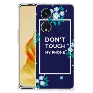 OPPO Reno8 T 5G Silicone-hoesje Flowers Blue DTMP