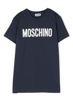 Moschino Kids t-shirt en coton à logo imprimé - Bleu