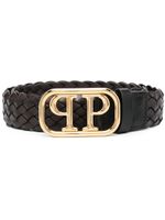 Philipp Plein ceinture tressée à boucle logo - Marron