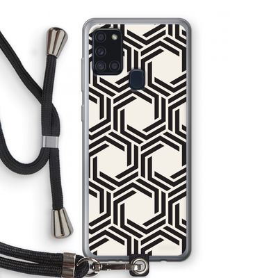 Geometrisch patroon: Samsung Galaxy A21s Transparant Hoesje met koord