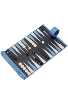 Smythson pochette de backgammon en cuir Panama - Bleu