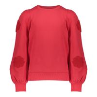 Geisha winter sweater meisjes - rood - bloemen op mouw