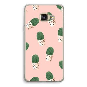 Cactusprint roze: Samsung A3 (2017) Transparant Hoesje