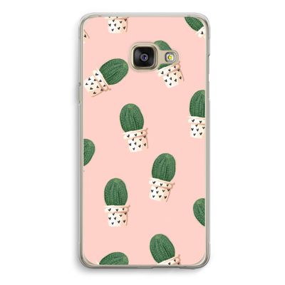 Cactusprint roze: Samsung A3 (2017) Transparant Hoesje