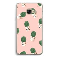 Cactusprint roze: Samsung A3 (2017) Transparant Hoesje