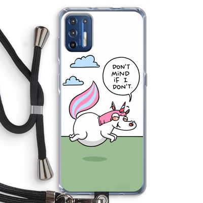 Unicorn: Motorola Moto G9 Plus Transparant Hoesje met koord