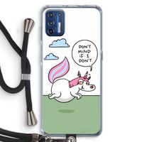 Unicorn: Motorola Moto G9 Plus Transparant Hoesje met koord