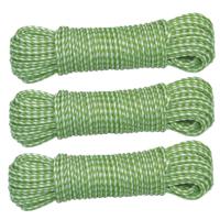 AMIG Paracord touw - 3x - 20 meter - D4mm - 100kg - PP/PE - lichtgroen/wit