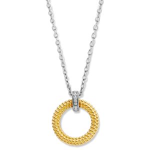 TI SENTO-Milano 3999ZY Ketting Bolletjes-Clip Eye zilver-zirconia goud-en zilverkleurig-wit 38-48 cm
