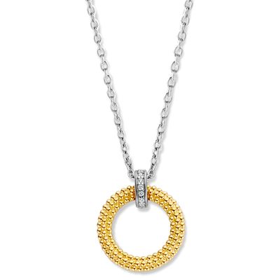TI SENTO-Milano 3999ZY Ketting Bolletjes-Clip Eye zilver-zirconia goud-en zilverkleurig-wit 38-48 cm