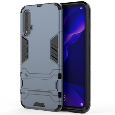 Voor Huawei Nova 5/Nova 5 Pro schokbestendige PC + TPU beschermhoes met onzichtbare houder (marineblauw)