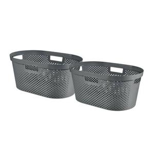 Curver Infinity Recycled Wasmand - 40L - 2 stuks - Grijs