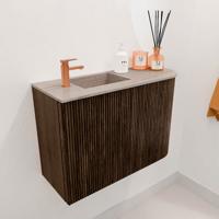 Toiletmeubel Mondiaz Joya Dlux | 61.6 cm | Meubelkleur Walnut | Faye wastafel Saba Wasbak Links | 1 kraangat