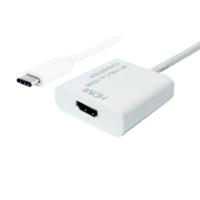 Value 12.99.3210 USB-C-displaykabel USB-C / HDMI Adapterkabel USB-C stekker, HDMI-A-bus 0.10 m Wit 4K UHD