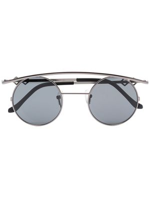 Karen Wazen lunettes de soleil Retro's à monture ronde oversize - Noir