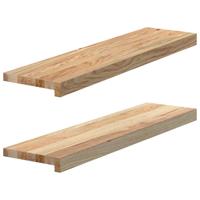 VidaXL Vensterbanken 2 st onbehandeld 80x20x2 cm massief eikenhout