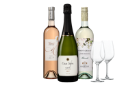 Wijnpakket met Glazen - Rosé, Wit & Mousserend
