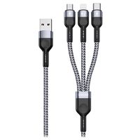 Duzzona A3 microUSB, Lightning, USB-C Kabel - 2.4A, 1.2m - thumbnail