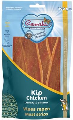 Renske Gezonde Beloning Hond Vleesrepen Kip 100gr