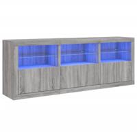 vidaXL Dressoir met LED-verlichting 181,5x37x678 cm grijs sonoma eiken