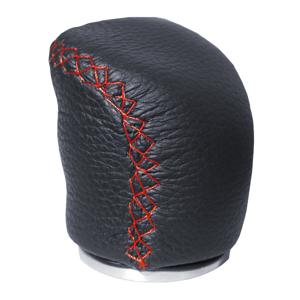 Simoni Racing Pookknop Special - Zwart Leder + Rode stiksels SRPK06NR