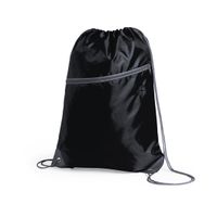 Sport gymtas/rugtas/draagtas zwart met rijgkoord 34 x 44 cm van polyester