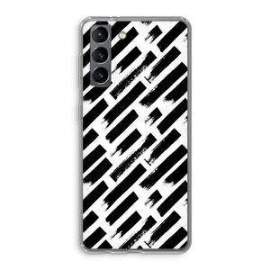 Zwarte vegen: Samsung Galaxy S21 Transparant Hoesje