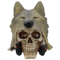 Schedel met Wolf Hoofd Woonaccessoire