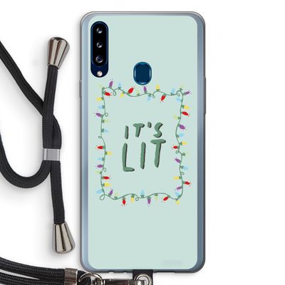 It's Lit: Samsung Galaxy A20s Transparant Hoesje met koord