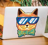 Stickers voor laptop Coole kat