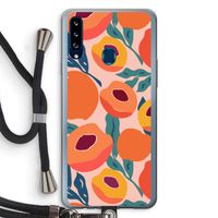Perzik: Samsung Galaxy A20s Transparant Hoesje met koord