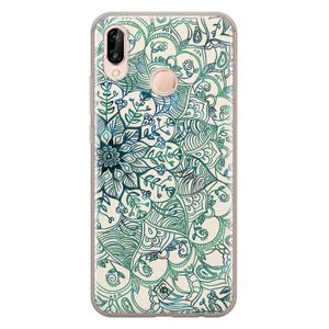 Huawei P20 Lite siliconen hoesje - Mandala blauw