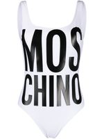 Moschino maillot de bain à logo imprimé - Blanc