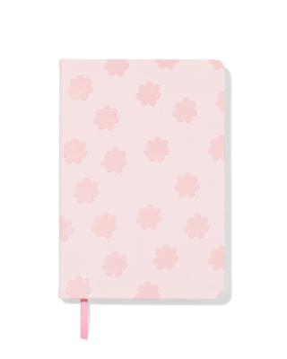 HEMA Notitieboek Spiraal A5 Lijnen Bloemen Lichtroze