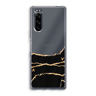 Gouden marmer: Sony Xperia 5 Transparant Hoesje