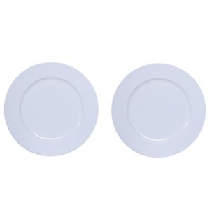 4x Ronde diner/kerstdiner onderborden wit glimmend 33 cm