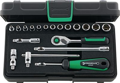 Stahlwille Dopsleutelset | 19-delig 1/4 inch | sleutelwijdtes 3,5-13 mm | aantal tanden 80 6-Kant | 1 stuk - 96011180 96011180