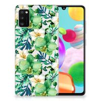 Samsung Galaxy A41 TPU Case Orchidee Groen - thumbnail