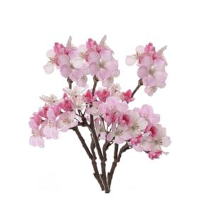 Kunstplant bloem - Set van 10x stuks - appelbloesem - kunstbloem/tak - 17 bloemen - 36 cm - roze