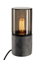 Ronde tafellamp LISENNE-O basaltsteen/rookglas E27