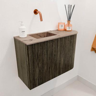 Toiletmeubel Mondiaz Joya Dlux | 61.6 cm | Meubelkleur Shadow | Faye wastafel Arena Wasbak Links | Zonder kraangat(en)