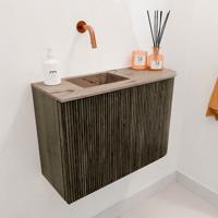 Toiletmeubel Mondiaz Joya Dlux | 61.6 cm | Meubelkleur Shadow | Faye wastafel Arena Wasbak Links | Zonder kraangat(en) Toiletmeubel Mondiaz Joya Dlux | 61.6 cm | Meubelkleur Shadow | Faye wastafel Arena Wasbak Links | Zonder kraangat(en)
