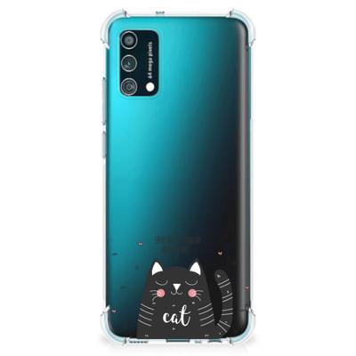 Samsung Galaxy M02s | A02s Stevig | Bumper Hoesje | Cat Good Day Samsung Galaxy M02s | A02s Stevig | Bumper Hoesje | Cat Good Day